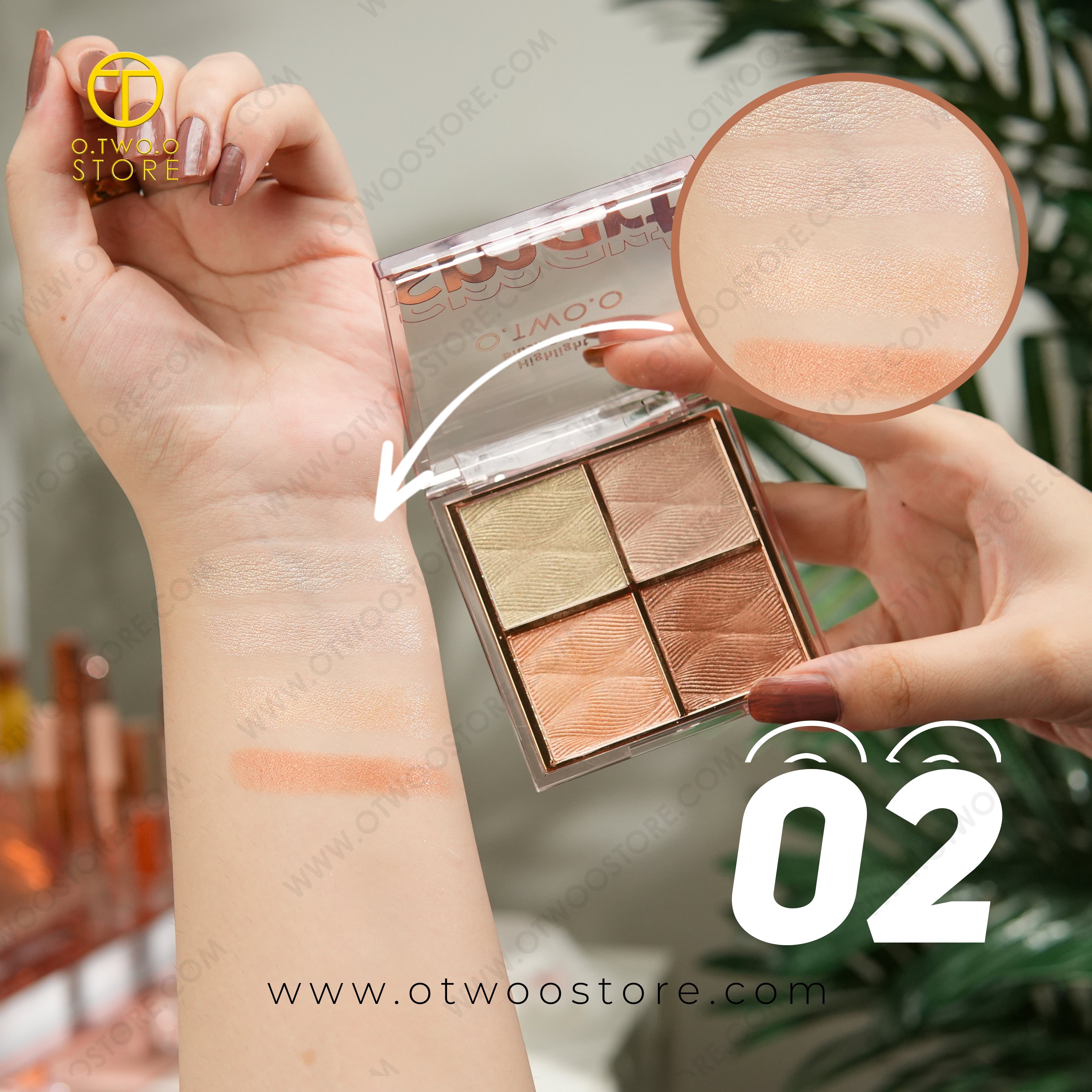 O.TWO.O Highlighter Blush Palette