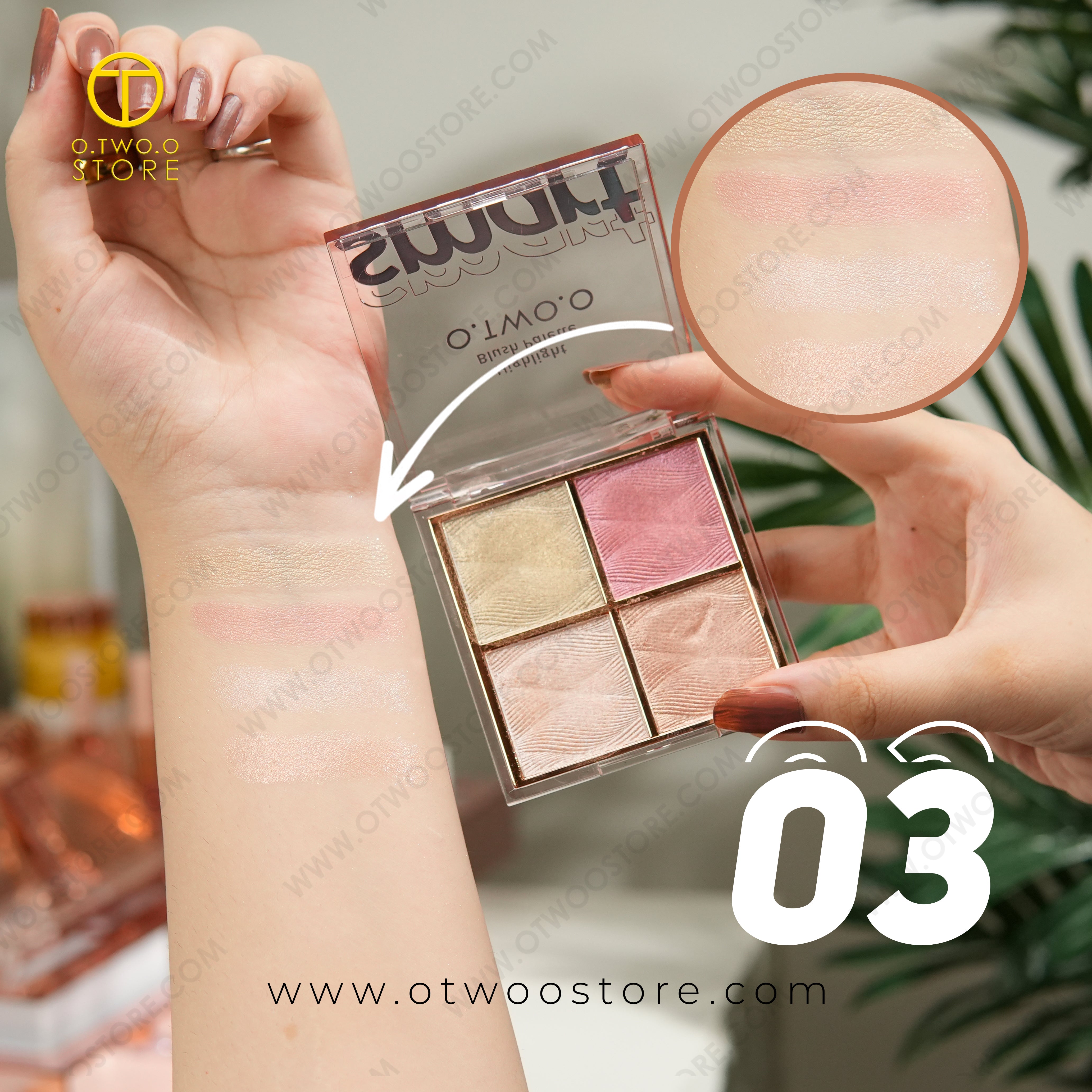 O.TWO.O Highlighter Blush Palette