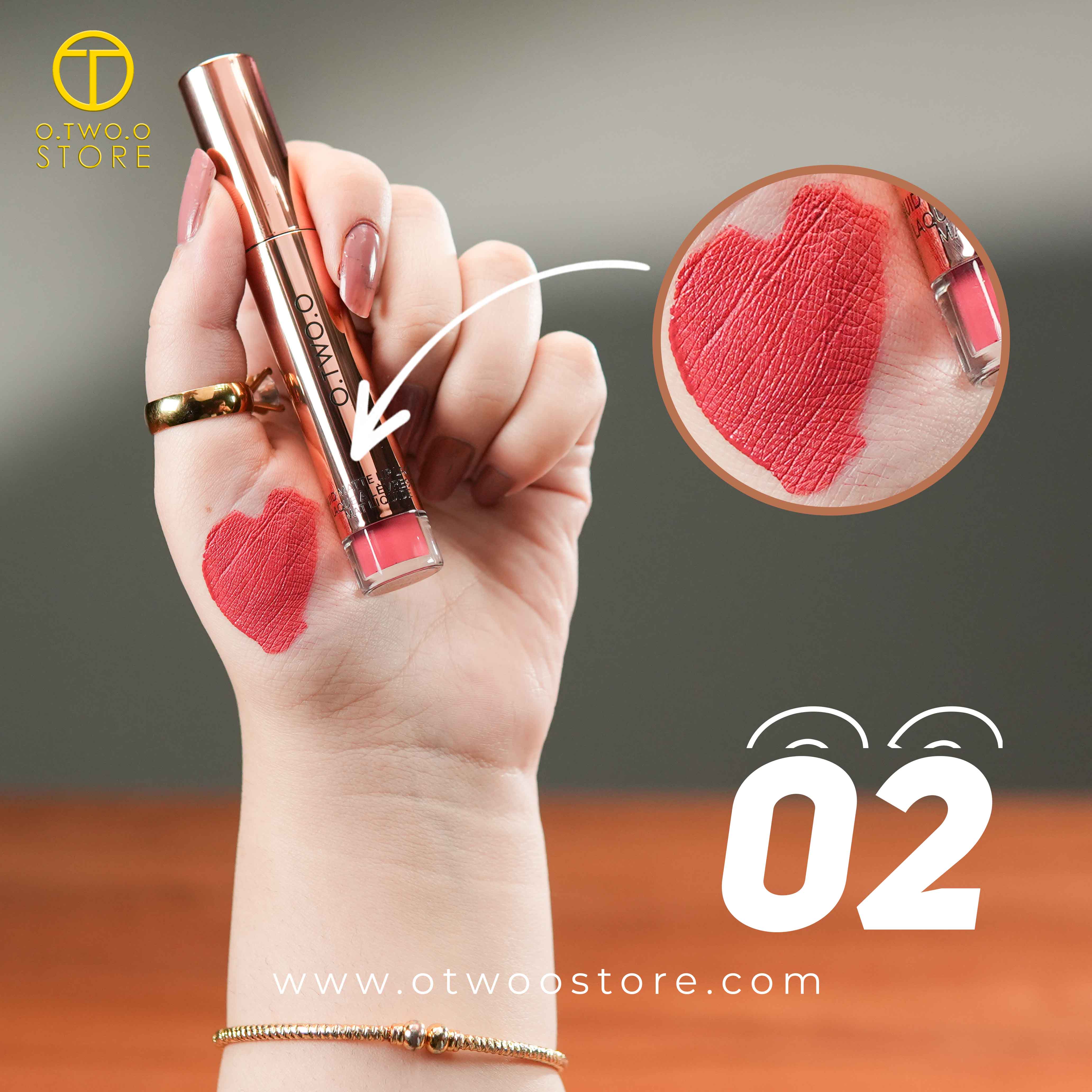 O.TWO.O Velvet Matte Liquid Lipstick Copper Packing